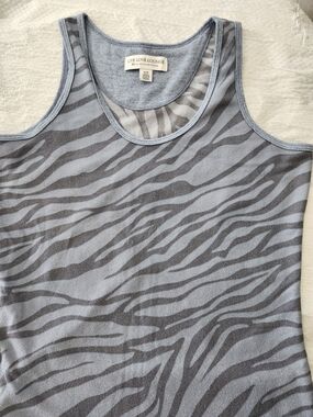 Women's Light Blue Zebra-Print Tank